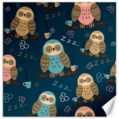 Seamless-pattern-owls-dreaming Canvas 20  X 20 