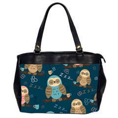 Seamless-pattern-owls-dreaming Oversize Office Handbag (2 Sides) by Salman4z