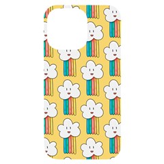 Smile-cloud-rainbow-pattern-yellow Iphone 14 Pro Max Black Uv Print Case