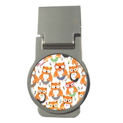 Cute-colorful-owl-cartoon-seamless-pattern Money Clips (round)  by Salman4z