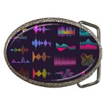 Colorful-sound-wave-set Belt Buckles