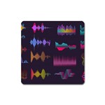 Colorful-sound-wave-set Square Magnet