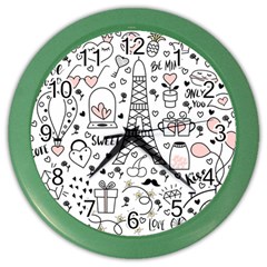 Big-collection-with-hand-drawn-objects-valentines-day Color Wall Clock