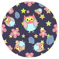 Owl-stars-pattern-background Round Trivet by Salman4z