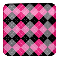 Seamless-argyle-pattern Square Glass Fridge Magnet (4 Pack)