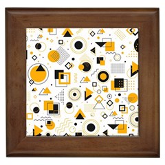 Flat Geometric Shapes Background Framed Tile