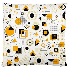 Flat Geometric Shapes Background Large Premium Plush Fleece Cushion Case (two Sides)