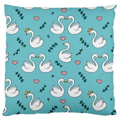 Elegant Swan Pattern Design Large Cushion Case (two Sides) by pakminggu