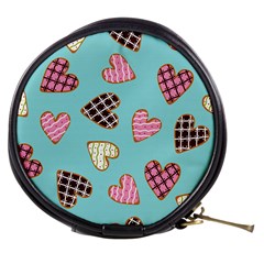 Seamless Pattern With Heart Shaped Cookies With Sugar Icing Mini Makeup Bag by pakminggu