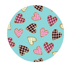 Seamless Pattern With Heart Shaped Cookies With Sugar Icing Mini Round Pill Box (pack Of 5) by pakminggu