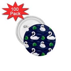 Swan Pattern Elegant Design 1 75  Buttons (100 Pack)  by pakminggu