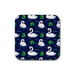 Swan Pattern Elegant Design Rubber Coaster (square) by pakminggu