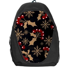 Christmas Pattern With Snowflakes Berries Backpack Bag