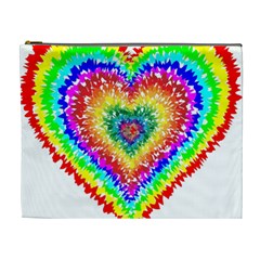 Tie Dye Heart Colorful Prismatic Cosmetic Bag (xl) by pakminggu