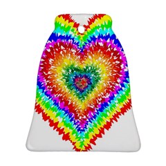 Tie Dye Heart Colorful Prismatic Bell Ornament (two Sides) by pakminggu