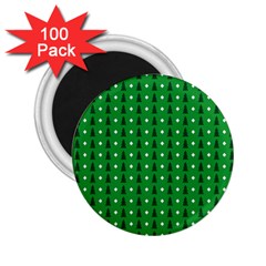 Green Christmas Tree Pattern Background 2 25  Magnets (100 Pack) 