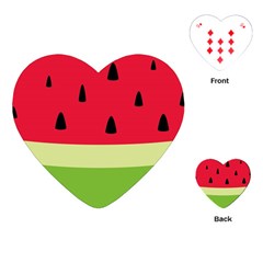 Watermelon Fruit Food Healthy Vitamins Nutrition Playing Cards Single Design (heart) by pakminggu