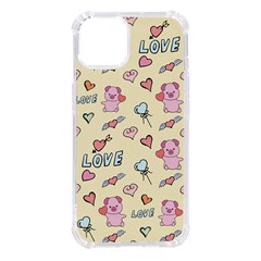 Pig Animal Love Romance Seamless Texture Pattern Iphone 14 Tpu Uv Print Case by pakminggu
