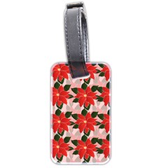 Poinsettia Pattern Seamless Pattern Christmas Xmas Luggage Tag (two Sides)