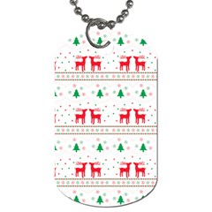 Red Green And Blue Christmas Themed Illustration Dog Tag (two Sides)