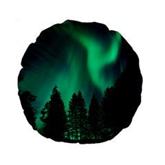 Aurora Northern Lights Phenomenon Atmosphere Sky Standard 15  Premium Round Cushions by pakminggu