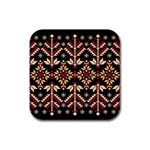 Vector Illustration Of Ukrainian Folk Seamless Pattern Ethnic Ornament Border Element Traditional Rubber Square Coaster (4 pack)