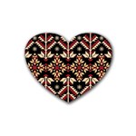 Vector Illustration Of Ukrainian Folk Seamless Pattern Ethnic Ornament Border Element Traditional Rubber Heart Coaster (4 pack)