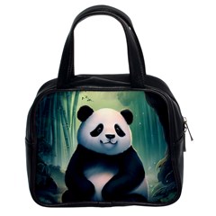 Animal Panda Forest Tree Natural Classic Handbag (two Sides)