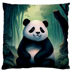 Animal Panda Forest Tree Natural Large Premium Plush Fleece Cushion Case (two Sides) by pakminggu