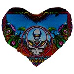 Grateful Dead Wallpapers Large 19  Premium Heart Shape Cushions Back