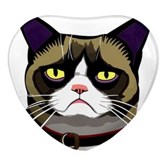 Grumpy Cat Heart Glass Fridge Magnet (4 Pack) by Mog4mog4