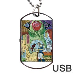 Beauty Stained Glass Dog Tag Usb Flash (two Sides) by Mog4mog4