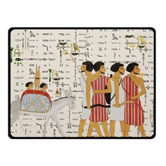 Egyptian Design Men Worker Slaves Two Sides Fleece Blanket (small) by Mog4mog4