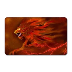 Fire Lion Flames Light Mystical Dangerous Wild Magnet (rectangular) by Mog4mog4