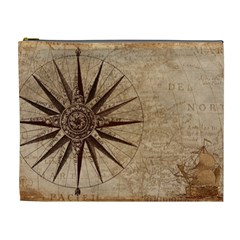 Compass Map Nautical Antique Cosmetic Bag (xl) by Mog4mog4