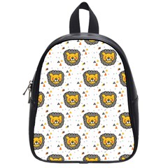 Lion Heads Pattern Design Doodle School Bag (small) by Mog4mog4
