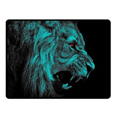 Angry Male Lion Predator Carnivore Two Sides Fleece Blanket (small) by Mog4mog4