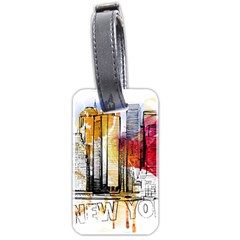 New York City Skyline Vector Illustration Luggage Tag (two Sides) by Mog4mog4