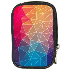 Multicolored Geometric Origami Idea Pattern Compact Camera Leather Case by Bakwanart
