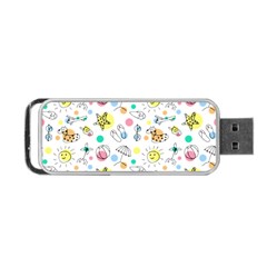 Summer Pattern Colorful Drawing Doodle Portable Usb Flash (one Side) by Bakwanart