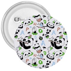 Giant Panda Bear Pattern 3  Buttons by Bakwanart