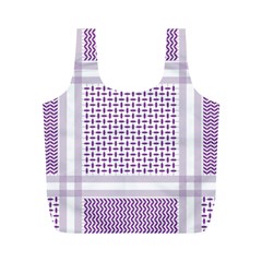 Square Purple Pattern Bead Purple Keffiyeh Purple Geometric Headdress Angle Violet Rectangle Full Print Recycle Bag (m) by Bakwanart
