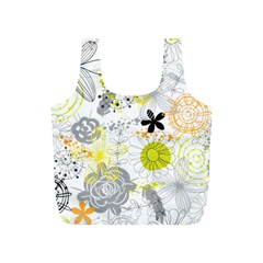 Doodle Flowers Hand Drawing Pattern Full Print Recycle Bag (s)