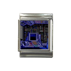 Blue Computer Monitor With Chair Game Digital Wallpaper, Digital Art Italian Charm (13mm) by Bakwanart