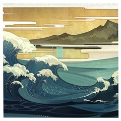 Sea Asia, Waves Japanese Art The Great Wave Off Kanagawa Wooden Puzzle Square by Bakwanart