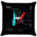 Stay Alive Throw Pillow Case (Black)