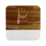 Stay Alive Marble Wood Coaster (Square)