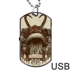 Christmas Dark Demon Evil Horror Krampus Dog Tag Usb Flash (one Side) by Bakwanart