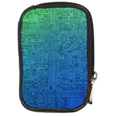 Blue And Green Circuit Board Wallpaper Circuit Board Sketch Compact Camera Leather Case by Bakwanart