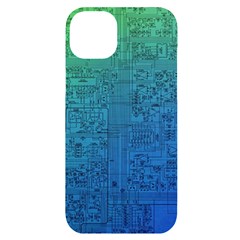 Blue And Green Circuit Board Wallpaper Circuit Board Sketch Iphone 14 Plus Black Uv Print Case by Bakwanart